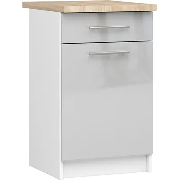 Kuchyňská skříňka Akord Ozara S50 SZ8 (bílá + metalický lesk)