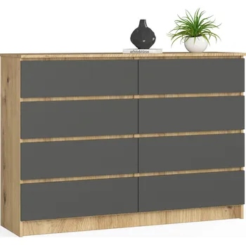 Komoda Akord Keanu III (dub artisan + šedá)