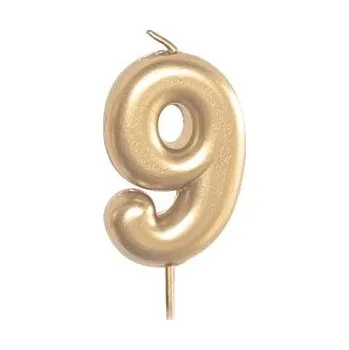 Dortová svíčka ALBI Svíčka dortová zlatá 5 cm číslo 9
