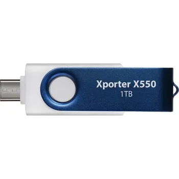 Ukládání dat PATRIOT Xporter X550 1TB / USB Typ-A + USB Typ-C / USB 3.2 Gen 1 / bílo-modrá