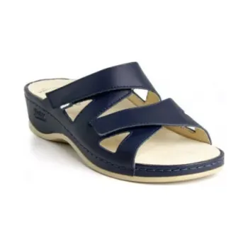 Dámská obuv Batz Evelin tmavomodré, velikost 40, anatomické pohodlné pantofle se suchým zipem