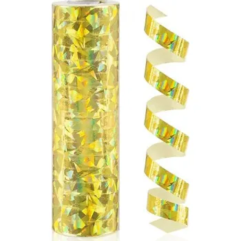 Konfeta Serpentýna holografická zlatá - 400 cm - Silvestr - 1 ks