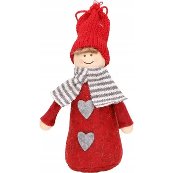 Vánoční dekorace Červená ozdoba na stromeček - chlapeček, Vánoce, 15 cm