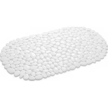 Koupelnová předložka Bezpečnostní protiskluzová koupelnová podložka STONE II PVC, bílá, 35x68cm