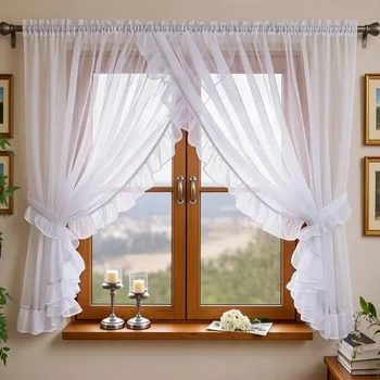 Příslušenství pro záclonu a závěs Hotová Záclona ETAMINA Volánek Zirkony 300x160