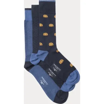 Pánské ponožky PONOŽKY HACKETT LONDON HARRY ALLOVER SOCKS 3P INK BLUE