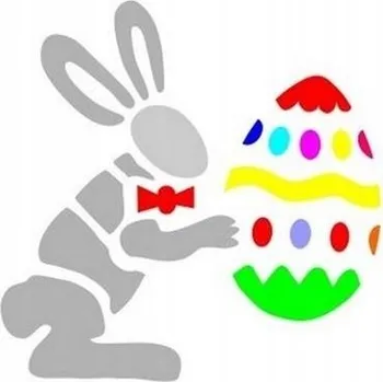 Velikonoční dekorace Galerie Hobby Omyvatelná šablona 12x15 cm Velikonoční zajíček s kraslicí