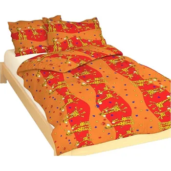 Povlečení Dadka povlečení do postýlky krep Žirafa červ. 90x130, 45x60