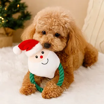 Hračka pro psa Psí hračka s míčem a provázkem - Plyšová hračka Mikuláš hračka dárek