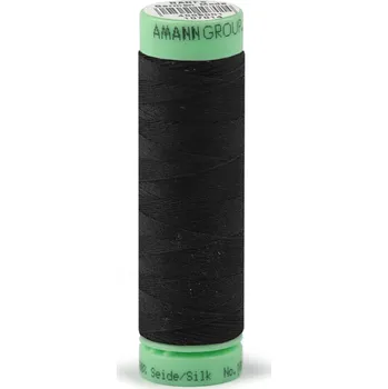 Nit Hedvábné nitě Amanda Mettler 50 m k obšívání knoflíkových dírek, střední, 4000 černá