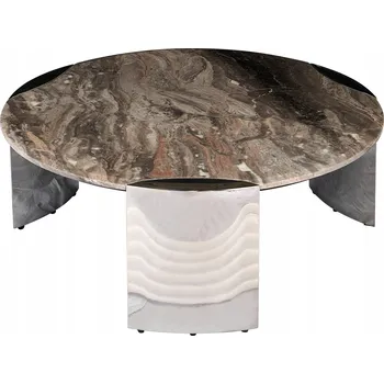 Konferenční stolek Minimalistický mramorový konferenční stolek Onyx Hnědý