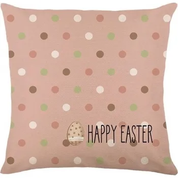 Povlak na polštářek Flamenco Mystique Lněný povlak na polštář 45 x 45 cm ŠŤASTNÉ Velikonoce POD214