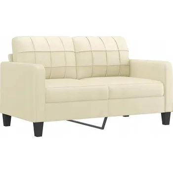 Pohovka Krémová 2místná pohovka z umělé kůže, rozměry 158x77x80 cm