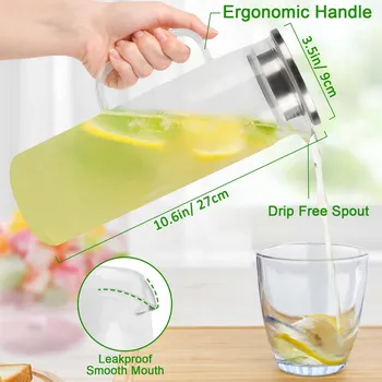 Karafa Miudeco Džbán na vodu 1,5 l s těsněním a stříbrným víčkem