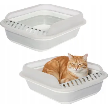 Toaleta pro kočku VELKÁ TOALETA PRO KOČKY S RÁMEM 45x34 OTEVŘENÁ PRO STELIVO SKLÁDACÍ XL