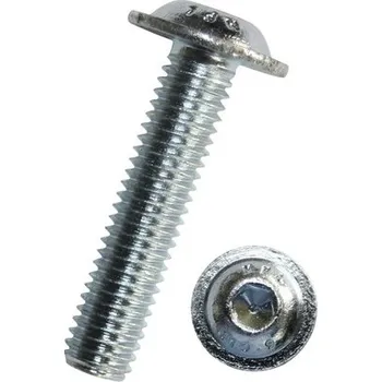 Šroub Šroub s půlkulatou hlavou a vnitřním šestihranem ISO 7380-2 M6x10 mm galvanicky pozinkovaný kalený, 1 ks