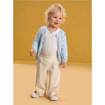 Dívčí oblečení Sinsay - Body z ažurového úpletu s 3D ozdobnou růžičkou - krémová - 541GK-01X - 541GK-01X-68