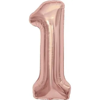 ALBI Balónek fóliový 85 cm rose gold číslo 1