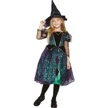 ALBI Kostým dětský Čarodějka zeleno-černá vel. 7-9 let