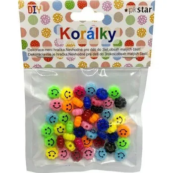Dětské navlékací korálky Korálky plastové smajlíci 10 mm