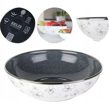 BELIS SMALTOVANÁ MÍSA 2,5L 26CM DEKOR BÍLÁ