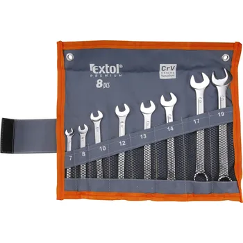 Klíč Klíče očkoploché, sada 8ks, 6-19mm, CrV EXTOL PREMIUM