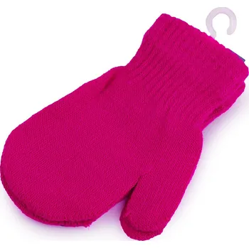 Rukavice Dětské pletené rukavice palčáky, střední, 11 fialovorůž ost.