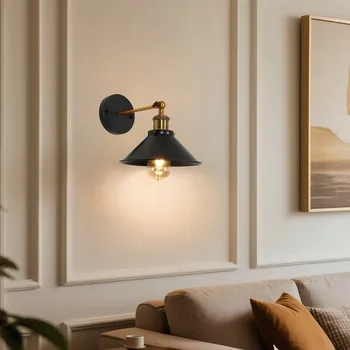 Nástěnné svítidlo Nástěnné svítidlo Comely černé, zlaté E27 12 W