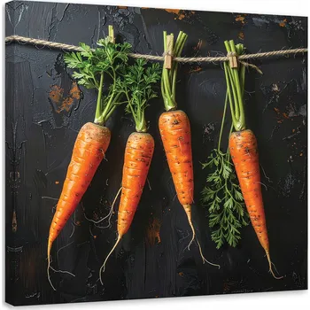 Obraz Obraz do kuchyně restaurace baru jídelny, Závěsné mrkve zelenina 60x60
