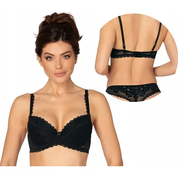 Dámské spodní prádlo Černá push-up podprsenka Róża, velikost 85B