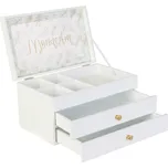Šperkovnice na bižuterii Intesi bílá se zásuvkami
