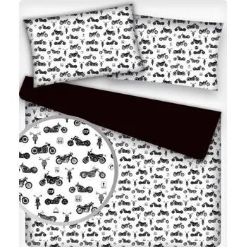 Dětská bavlněná látka metráž Motocykly na Bílém