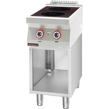 Sporák KROMET Indukční vařič 2x3,5 kW na otevřeném podstavci, 400x700x900 mm | KROMET, 700.KE-2i/400.S