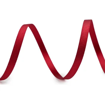 Stuha Atlasová stuha oboulící šíře 5 mm, střední, 646 červená tmavá