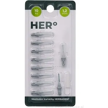 Zubní kartáček Herbai a.s. HERBADENT HERO ELECTRA mezizubní kartáčky 1,2 mm šedé – náhradní nástavce, balení 10 ks