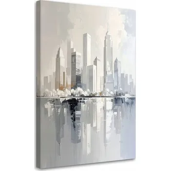 Obraz Obraz do obýváku jídelny, Abstraktní panorama města moderní 30x45