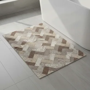 Koupelnová předložka Pěnová předložka PVC AQUAMAT 1064-1, parkety hnědé, šíře 65cm (metráž)