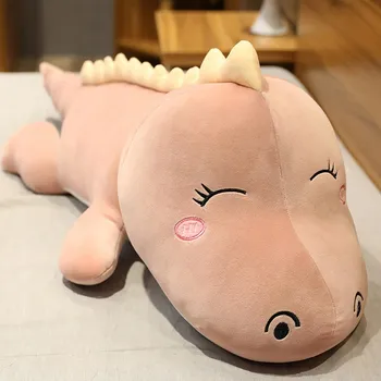 plyšák AIUIDUN Plyšový Dinosaurus Plyšový Mazlíček Přítulníček Polštář pro Děti 80cm Růžový