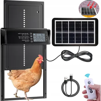 AUTOMATICKÉ HLINÍKOVÉ DVEŘE DO KURNÍKU SE SOLÁRNÍM PANELEM ANTRACIT