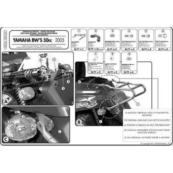 Zavazadlo na motocykl KAPPA KR3560 nosič kufru YAMAHA BW´S 50 (05-17)