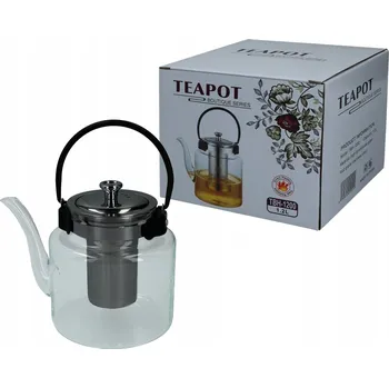 Konvice na čaj KONVICE SKLENĚNÁ S SÍTKEM DŽBÁN PRO LOUHOVÁNÍ ČAJE BYLINEK LOUHOVAČ