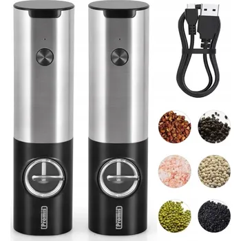 Kuchyňský mlýnek Elektrický mlýnek Promis MP35 DUO akumulátorový černý, sada 2 ks