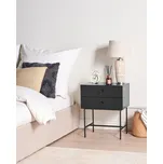 Noční stolek s 2 zásuvkami černá dřevotřísková deska MDF moderní úložná jednotka noční stolek ložnice Beliani