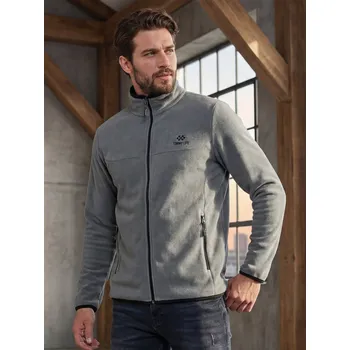 Pánská mikina Pánská fleecová šedá mikina na zip TOMMY LIFE, VELIKOST S