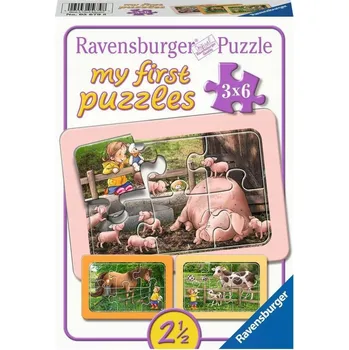 Puzzle RAVENSBURGER Puzzle pro děti Lotta na farmě 3x6 dílků, od 2 let