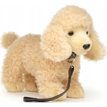 plyšák UNI-TOYS Pudl Apricot Stojící s Vodítkem 30 cm Plyšový Pes Plyšová Hračka