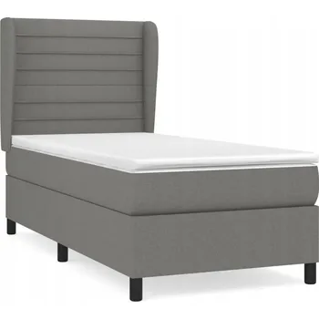 Postel Kontinentální postel s nastavitelným čelem, tmavě šedá, 203 x 93 x 118/1