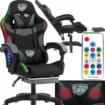 Kancelářská židle CERLO FOX-12M LED czarno-szary B černá