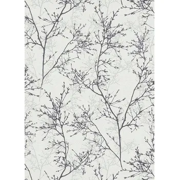 Tapeta Tapeta větve strom bílá černá šedá stříbrná