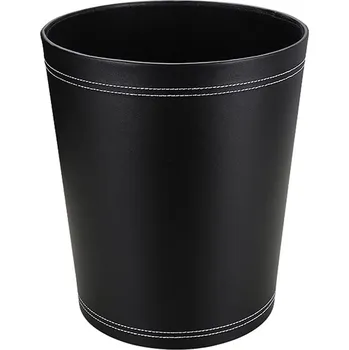 Odpadkový koš Klasický ekokožený odpadkový koš KINGFOM 12L Černý